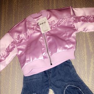 Kid Ruffle Jacket & BellBottom Jeans